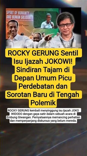ROCKY GERUNG Sindir Isu Ijazah JOKOWI di Acara Publik #shorts #viralvideo