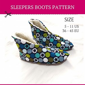 Pattern House Slippers, Easy Sewing Pattern, Adult Indoor Shoes, Full Size A4, Size 5-11, Slippers Booties, PDF Pattern, Slipper Boots, Shoe - Etsy