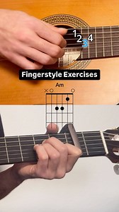 Easy Fingerstyle guitar exercises to practice #learn #guitar #fingerstyle #practice #easy #beginner #tutorial #exercise #guitarlessons | Kaou Flo