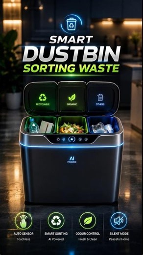 Ai future gadgets 046 smart dustbin sorting waste #aishorts #aifuturegadgets #viralshort