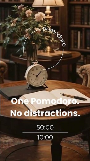 Pomodoro focus • calm study • quiet library nook. Full sessions in playlists.