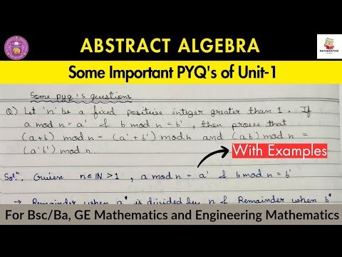 Lec-16 | Some PYQ's of Abstract Algebra | Ba/Bsc/Ge Mathematics #abstractalgebra