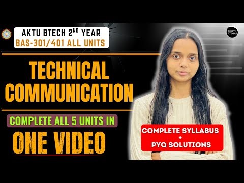 TC All-Unit in One Video Important Topics | Technical Communication | PYQ Solution | Aktu Exams