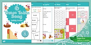 * NEW * 6 Times Table Song: Video Activity Booklet
