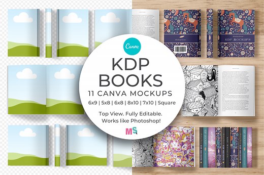 KDP Book Mockups for Canva, a Books & Magazine Mockup by Mockup Scene