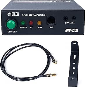 BTECH AMP-U25D Amplifier | 20-40W Power Boost for UHF (400-480MHz) | Compatible with Handheld Radios | Amplifies Analog and Digital Modes | Ideal for Mobile, Field, & Home Use