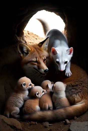 Baby Ferret Crashes Into Fox Den and Gets Kicked Out by Protective Mama 🦊🍼 Hilarious Tunnel Showdown