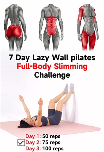 💪 Full-body slimming challenge! Burn fat lying down, no equipment needed 🔥 #homeworkout #fullbodyworkout #weightloss #fitness