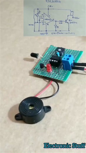 DIY Heat Sensor Alarm Using UA741CN Photodiode