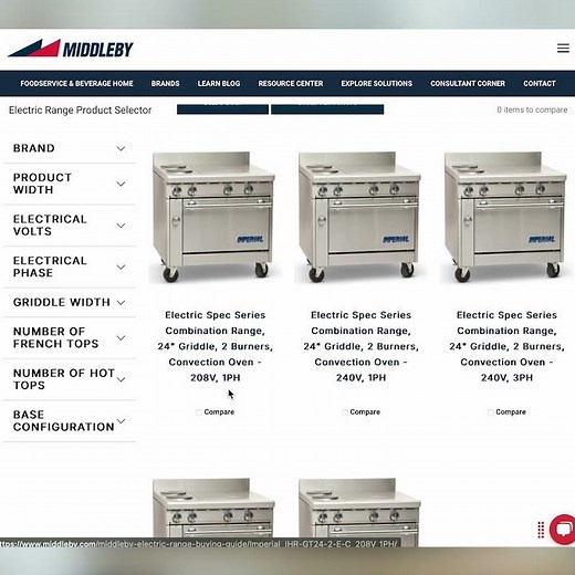 Find the right electric range for your restaurant with the Middleby Shop Electric Range Buying