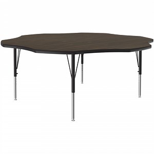 Correll 60" Flower Walnut 19" - 29" Adjustable Height Thermal-Fused Laminate Top Activity Table