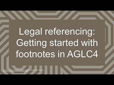 Legal referencing: Getting started with footnotes in AGLC4