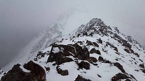 Here is an up-close view of the termination dust along the front range of the Chugach Mountains. Near blizzard conditions above 3,000'. Video taken from summit of Peak 2 (behind Flattop Mountain) at an elevation of 3,600'. | Alaska Climate Info
