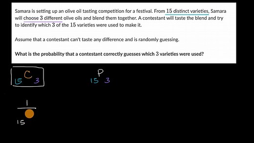 Probability with permutations & combinations example: taste testing