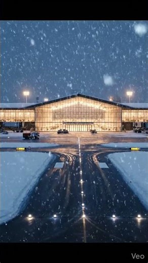 “Snow Airport → Ultra-Modern Winter Terminal ❄️✈️”