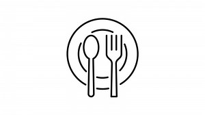 Download Fork and spoon outline icon animation. transparent background for free