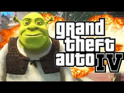 GTA 4 - SHREK DOES CARMAGEDDON MOD (GTA IV Funny Moments)