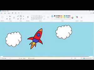 How to Draw a Rocket in MS Paint | Easy Rocket Drawing for Kids | MS Paint Art Tutorial