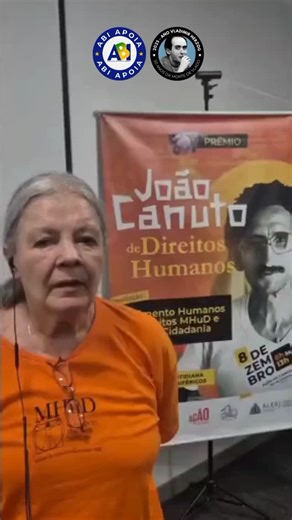 PRÊMIO JOÃO CANUTO 2025 HOMENAGEIA MULHERES ATIVISTAS O Movimento Humanos por Direitos, MHuD, em parceria com a Ação da Cidadania, promoveu nondia 8/12, a entrega do Prêmio João Canuto de Direitos Humanos 2025. As homenageadas são mulheres que defendem os direitos humanos e fazem o mundo muito melhor com ações na defesa da vida digna, na garantia de direitos para os coletivos e comunidades onde residem e militam. As homenageadas foram: Maria Lúcia Martins, do Quilombo Cafundá Astrogilda (foto 1)