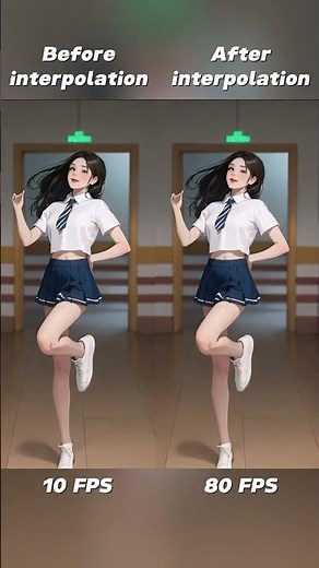 AI dance animation | Rollin' (before and after frame interpolation)
