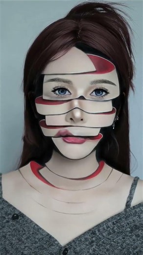 3D Illusion Face Makeup Transformation 🤯🎨#viralvideo #art #viral