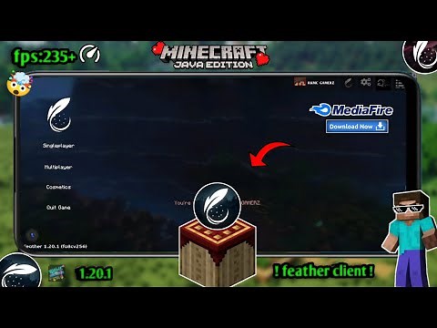 How to use feather client in Pojavlauncher 1.20.1 | feather client for Pojavlauncher | @RKMC_GAMERZ