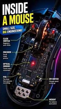 What really happens inside a computer mouse? Tiny tech doing huge work! 🖱️⚡