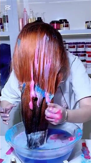 diy blue ombre hair dye tutorial😀 #hair #diyhairstyle #longhairgrowthtips# haircolor #coloringhair
