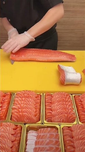 Tender Raw Salmon, Popular Street Seafood Delicacy