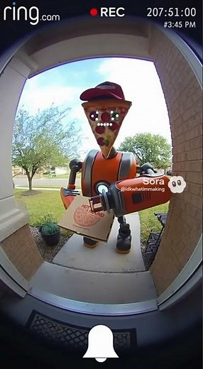 Ring Doorbell Catches Pizza Bot