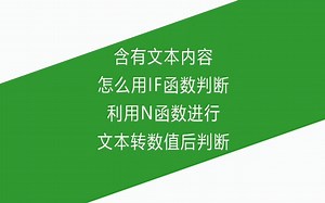 含有文本内容怎么用IF函数判断，利用N函数进行文本转数值后判断_哔哩哔哩_bilibili