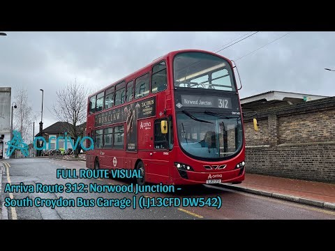 FULL ROUTE VISUAL | London Bus Route 312: Norwood Junction - South Croydon (LJ13CFD DW542)