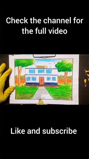 School scenery drawing for kids #drawing #shorts