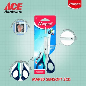 Transform your office tasks with Maped Sensoft Scissors—featuring soft, flexible handles for comfort with every cut, making paperwork a breeze! Discover Maped scissors at selected Ace Hardware stores. #AceHardware #MapedPH | Maped