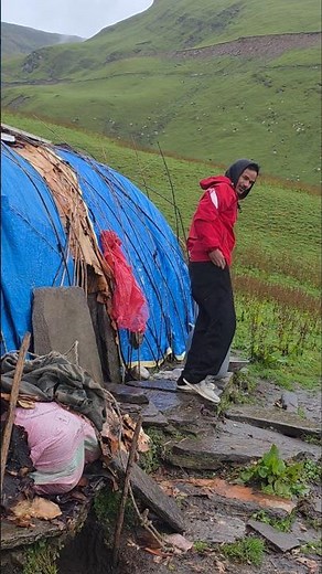 Rainy Day in Nepal’s Himalayan Village | Life Inside a Shepherd Tent | Real Mountain Life #rainyday