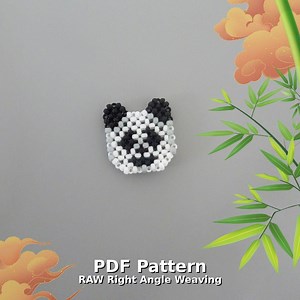 Beaded Panda Pattern - Right Angle Weave (RAW) Bead Weaving Tutorial - Miyuki Beads PDF - Etsy Canada