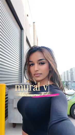 Jyothee Murali on Instagram: "Painting this mural in Melbourne with graffiti artist @indiwall.art for @kashmirindiancuisine was such an amazing experience 🎨🔥 I stepped out of my comfort zone for this one since I do not work with spray paint often, but creating alongside another artist who is so talented made it incredibly rewarding. Grateful for the collaboration, the learning, and the energy that comes from sharing a wall with someone who truly loves their craft. - hair by @salon_saranga 🩵 .