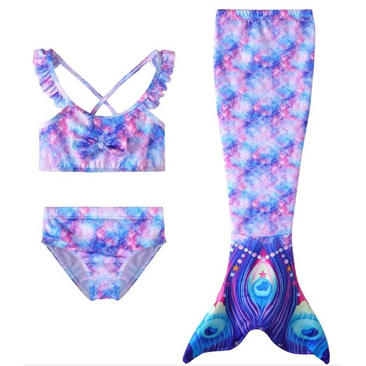 Luvoko Maillot de Bain pour Filles Tout-Petits, Maillot de Bain Queue de Sirène Jupe Blanche Ensemble Bikinis pour Préadolescents Maillot de Bain Doublé Fille Maillots de Bain Enfants Adolescents 3 Pcs Grandes Filles Maillots de Bain (Violet, 3-4 Ans) - Walmart.ca