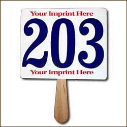 1-Sided Pre-Numbered SUPRA Bid Paddle Sets, Custom (100/Set)