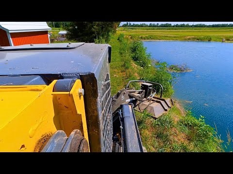 Testing the New Boom Mower Around the Pond