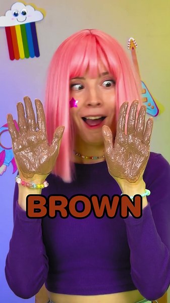 Orange + Purple Makes.. What Color? 🎨 Color Mixing with Hands