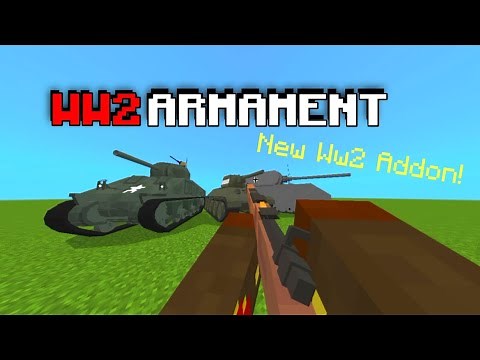 TEST Minecraft 3d ww2 addon WW2 Armament For Mcpe/Bedrock