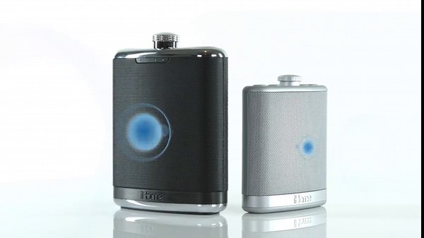 iHome Rechargeable Flask Shaped Bluetooth 4-Speaker System with Speakerphone, USB Charging (iBT32BSC)