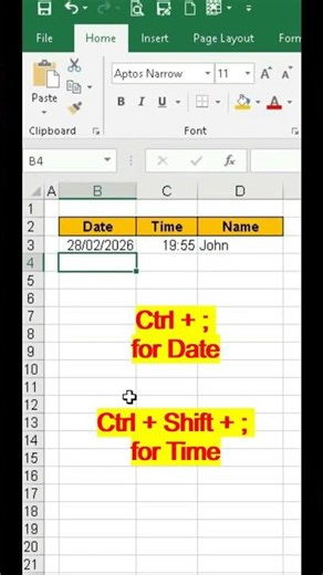 Ctrl+; (Insert Today's Date)