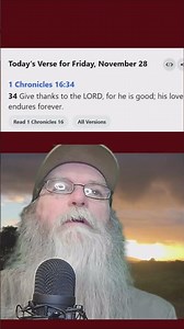 Bible Verse of the Day - 1 Chronicles 16:34 - Friday, November 28