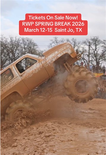 www.RedneckswithPaychecks.com RWP Spring Break 2026 runs March 12-15 in Saint Jo, TX, 90 minutes north of Fort Worth- 4 Days and Nights on 1200 acres of Mud & Mayhem! Open pits, trails, events, camping, music and more! 18 only. Early Camping March 6-8, 2026. VIP Camping reservations open February 16, 2026 8am by phone. Sponsor Application Deadline February 9, 2026. Site link in bio. #RednecksWithPaychecks #RWP #OffroadLife #MudLife #TruckNation