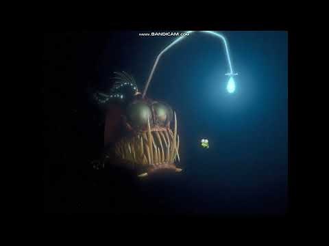 Finding Nemo 2003 Blenny eats the angler fish at the end of the Credits