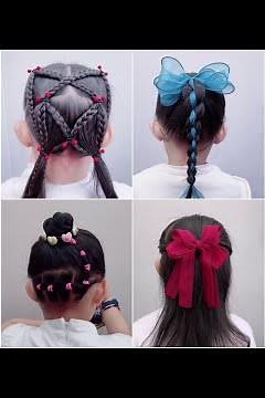 Creative Braided Hairstyles Tutorial | Elegant Braids, Buns, and Ribbon Details