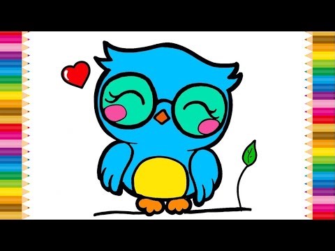 How to Draw a Cute Owl 🦉 Easy | Fun Cartoon Owl Drawing for Kids
