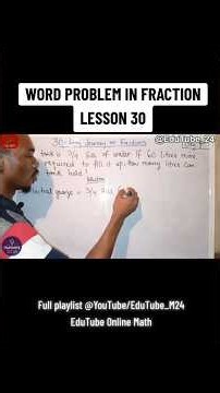 WORD PROBLEM IN FRACTION - LESSON 30#wordproblem #mathmadeeasy #fractions #fyp